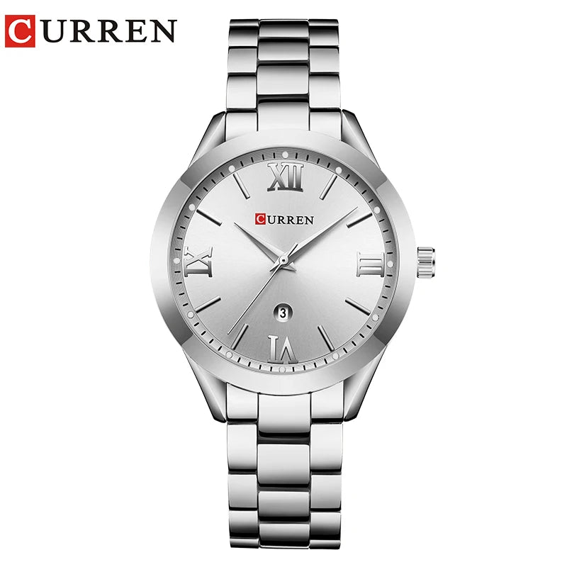 Reloj CURREN femenino de acero inoxidable, reloj elegante de moda para mujer
