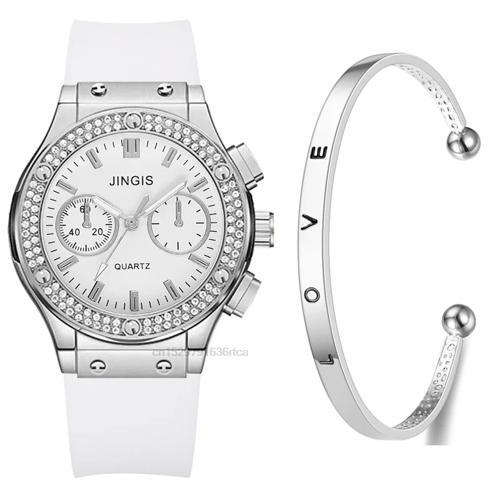 Reloj de Lujo para Mujer con Diamantes – Estilo Casual y Elegante