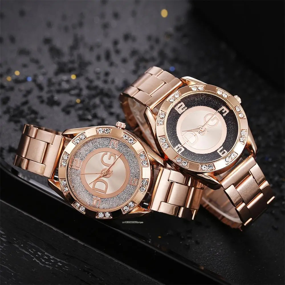 Reloj de moda para mujer de cuarzo – Lujo en oro rosa