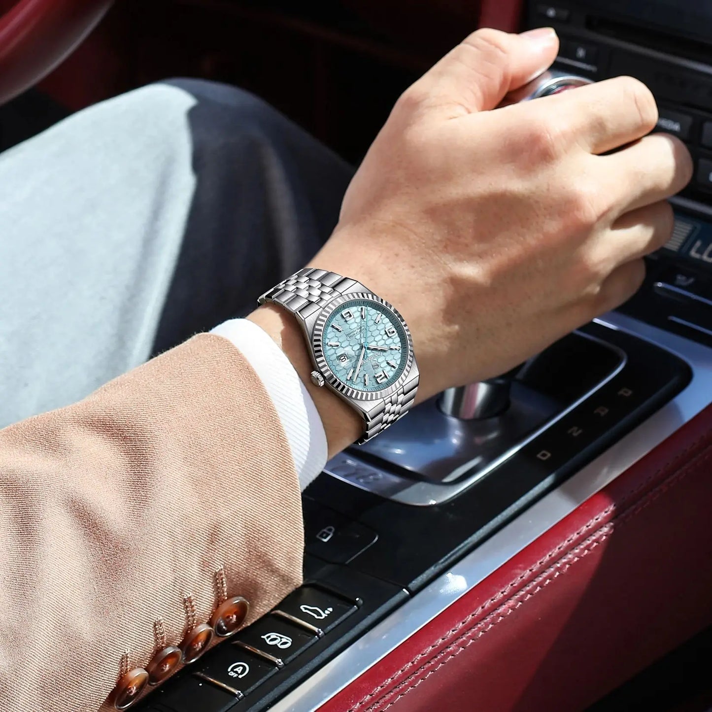 Reloj Original de alta calidad para hombre, correa de acero inoxidable de lujo