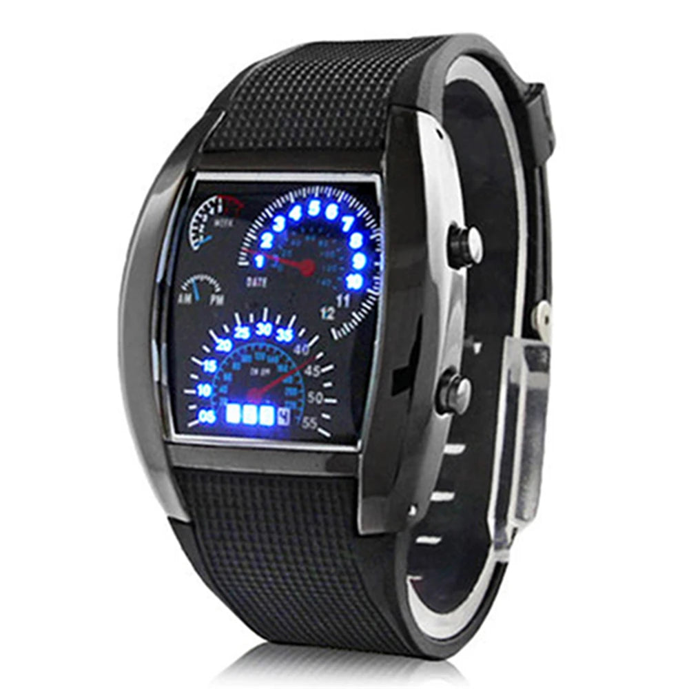 Reloj futurista LED – diseño deportivo