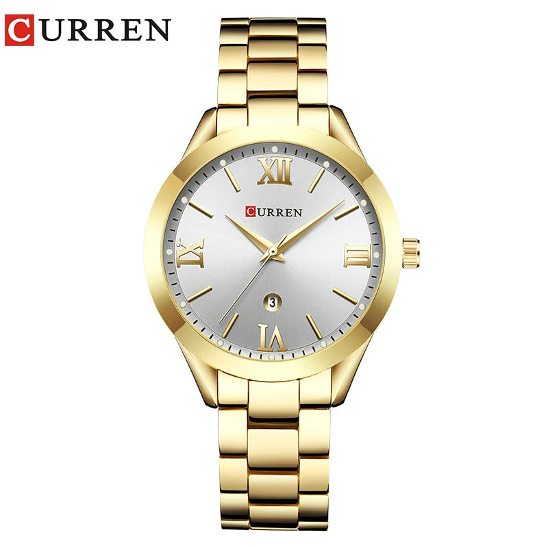 Reloj CURREN femenino de acero inoxidable, reloj elegante de moda para mujer
