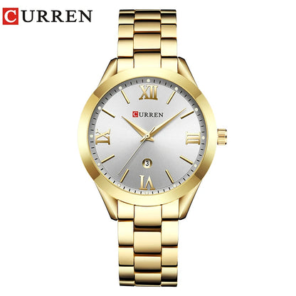 Reloj CURREN femenino de acero inoxidable, reloj elegante de moda para mujer