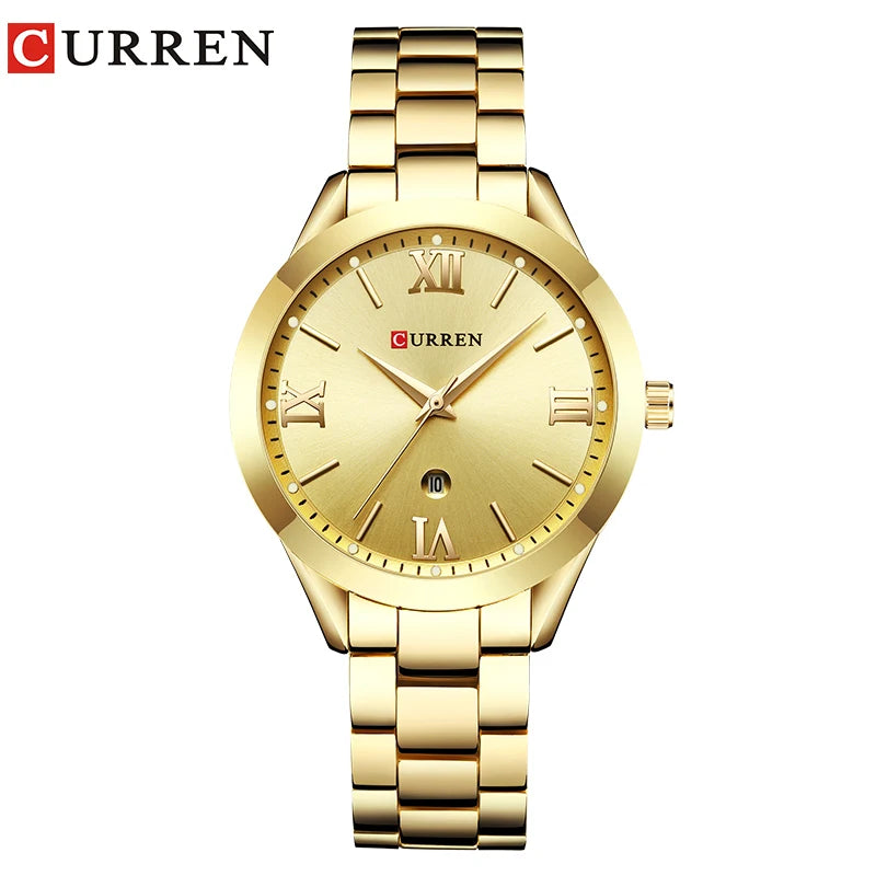 Reloj CURREN femenino de acero inoxidable, reloj elegante de moda para mujer
