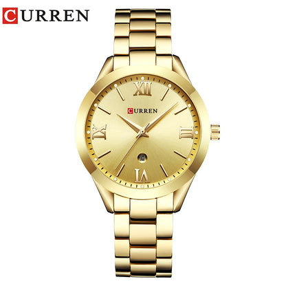 Reloj CURREN femenino de acero inoxidable, reloj elegante de moda para mujer
