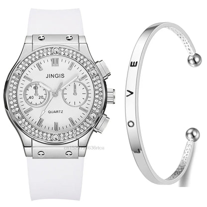 Reloj de Lujo para Mujer con Diamantes – Estilo Casual y Elegante