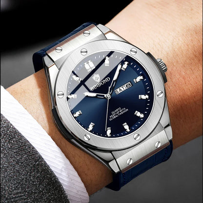 Reloj de hombre de cuero elegante casual para negocios