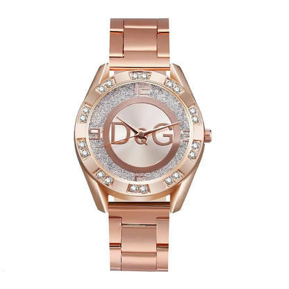 Reloj de moda para mujer de cuarzo – Lujo en oro rosa