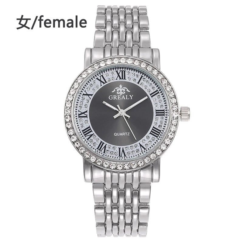 Reloj de cuarzo para mujer – Diseño cielo estrellado con números romanos