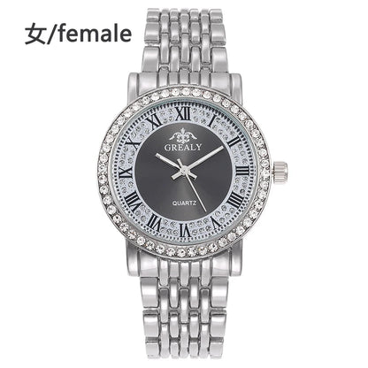 Reloj de cuarzo para mujer – Diseño cielo estrellado con números romanos