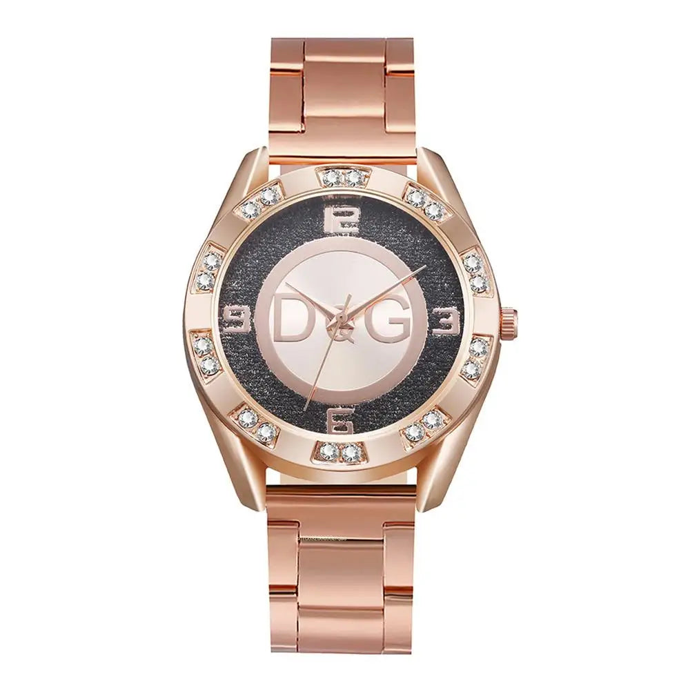 Reloj de moda para mujer de cuarzo – Lujo en oro rosa