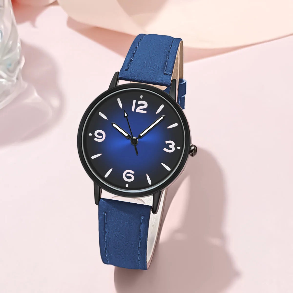 Reloj de cuarzo casual para mujer con correa de cuero-PU