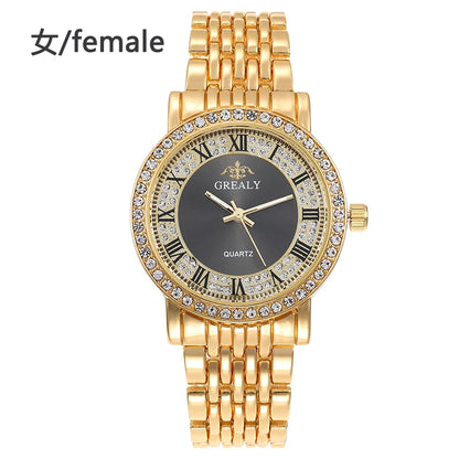 Reloj de cuarzo para mujer – Diseño cielo estrellado con números romanos