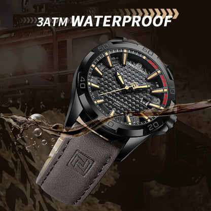 Luvo Vanguard Leather – Reloj Ejecutivo Deportivo de Cuero