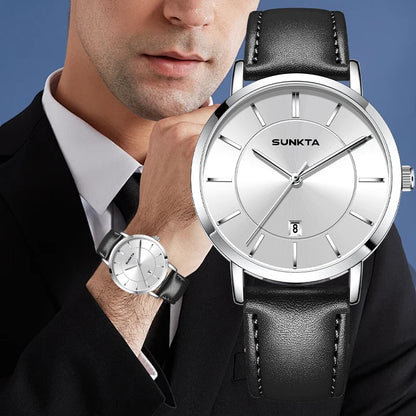 Reloj LIGE sunkta para hombre de lujo – cuarzo clásico ultrafino con fecha