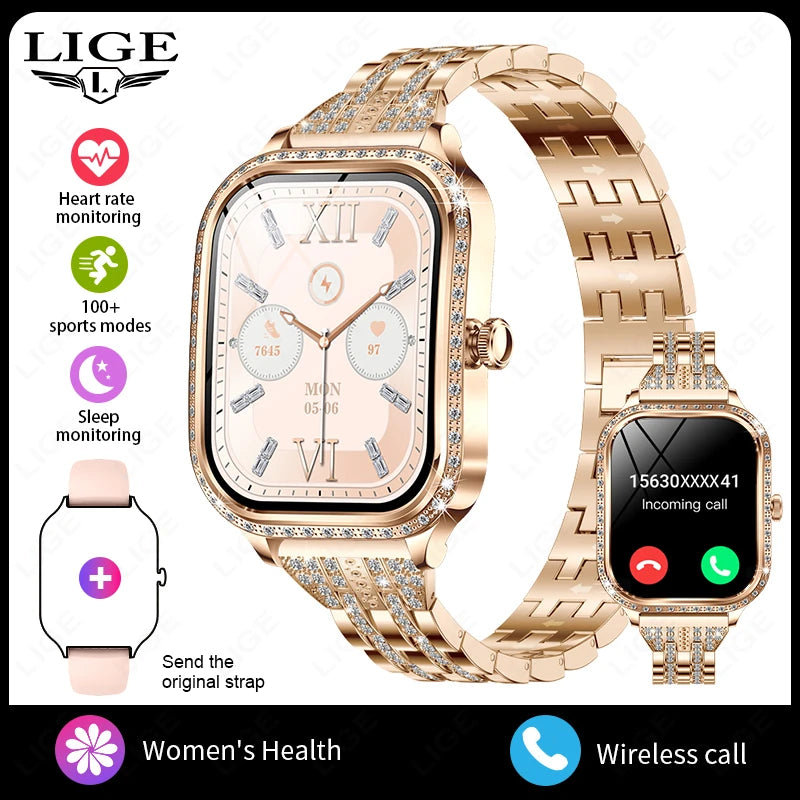 Reloj inteligente LIGE para mujer, smartwatch con llamadas Bluetooth