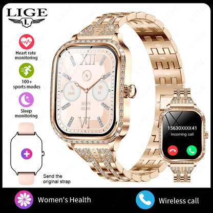 Reloj inteligente LIGE para mujer, smartwatch con llamadas Bluetooth