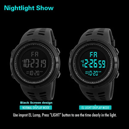 Reloj deportivo militar para hombre, reloj electrónico digital LED