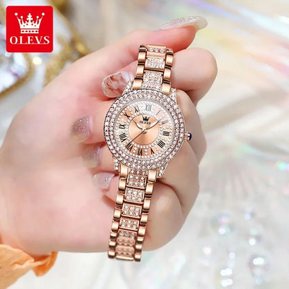Reloj OLEVS de lujo para mujer – cuarzo elegante de acero inoxidable