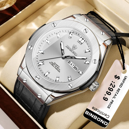 Reloj de hombre de cuero elegante casual para negocios