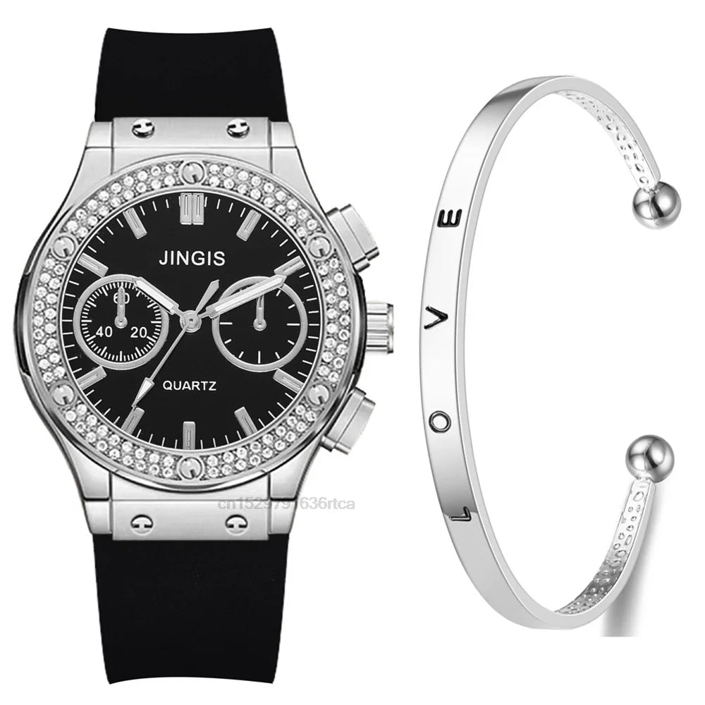 Reloj de Lujo para Mujer con Diamantes – Estilo Casual y Elegante