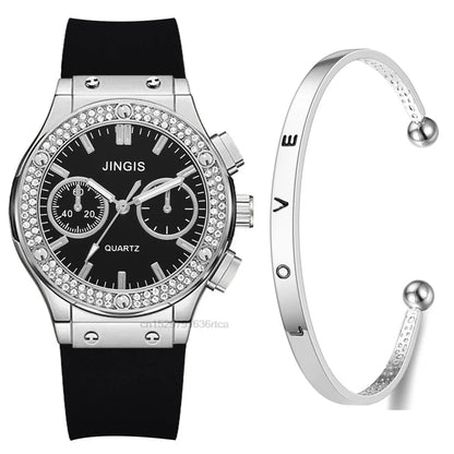 Reloj de Lujo para Mujer con Diamantes – Estilo Casual y Elegante