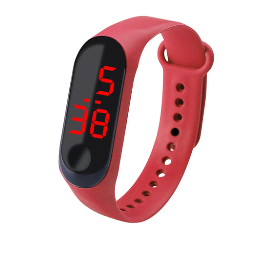 Reloj digital LED deportivo unisex, reloj electrónico con pantalla brillante y control táctil