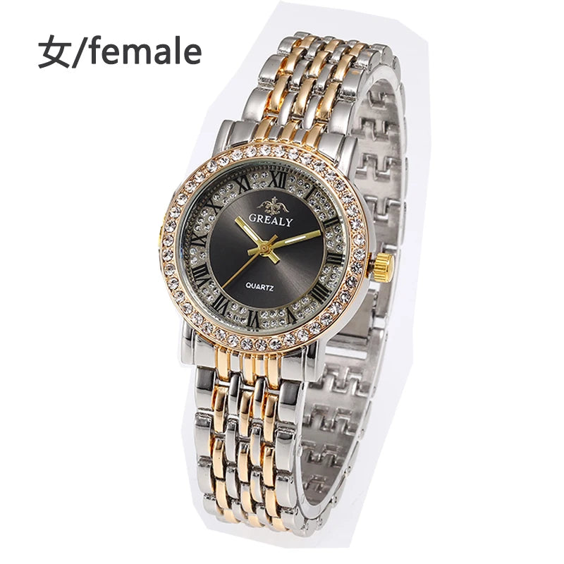 Reloj de cuarzo para mujer – Diseño cielo estrellado con números romanos