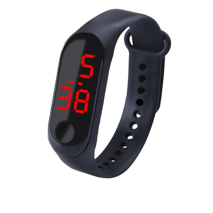 Reloj digital LED deportivo unisex, reloj electrónico con pantalla brillante y control táctil