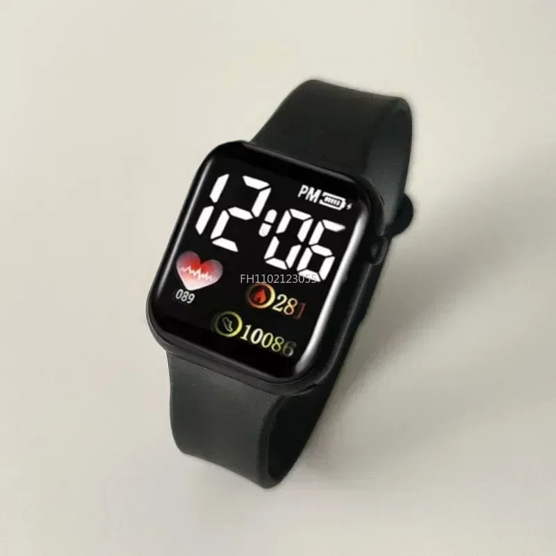 Reloj deportivo LED unisex, pulsera digital de silicona para hombre y mujer