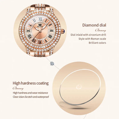 Reloj OLEVS de lujo para mujer – cuarzo elegante de acero inoxidable