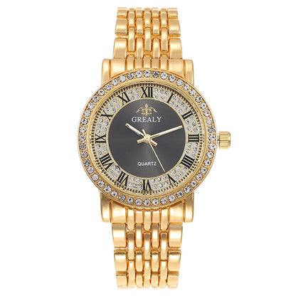 Reloj de cuarzo para mujer – Diseño cielo estrellado con números romanos